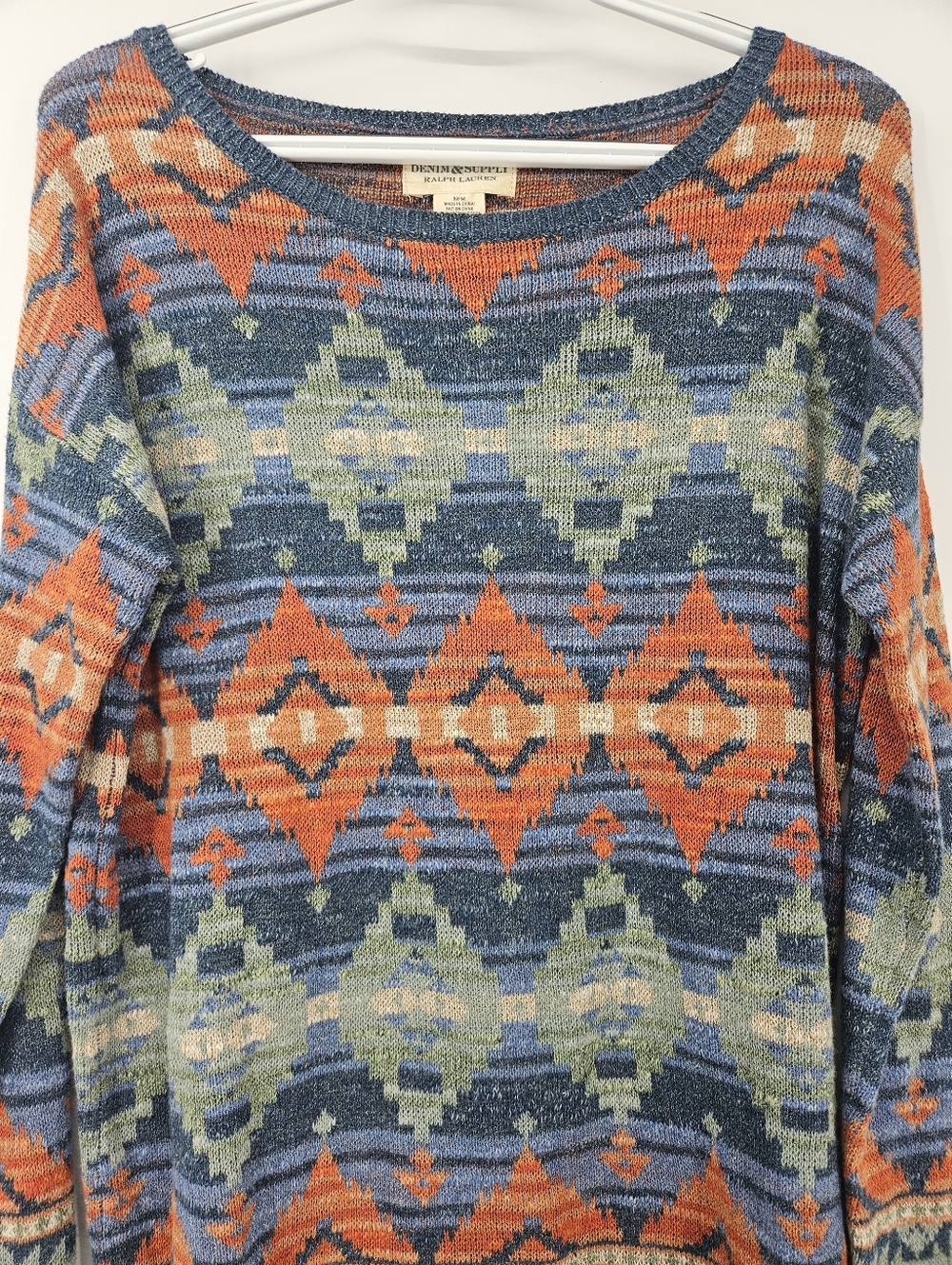 Denim & Supply Ralph Lauren Southwestern Tribal Aztec Sweater Women's Size M - Picture 4 of 10